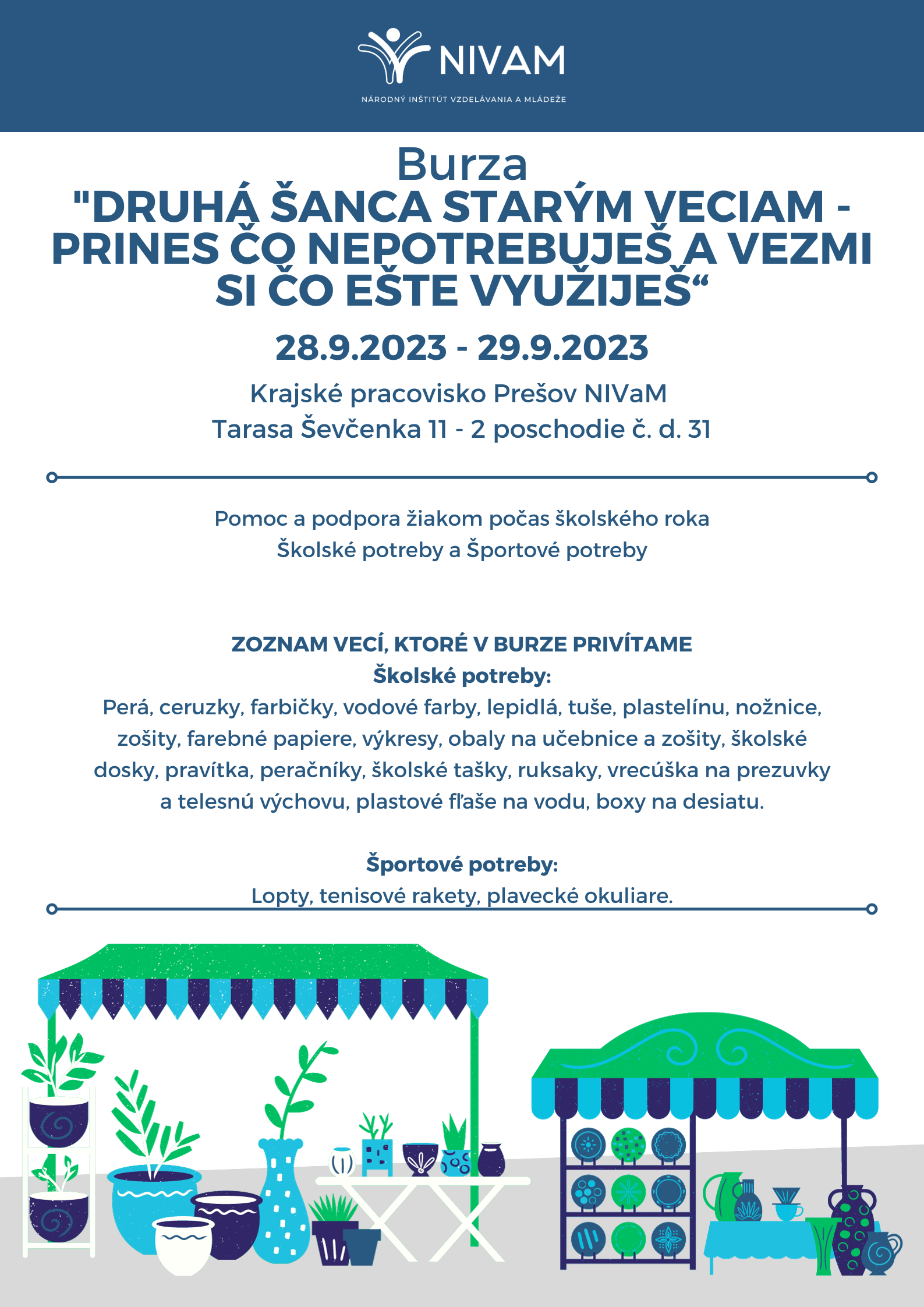 Burza „Druhá šanca starým veciam – Prines čo nepotrebuješ a vezmi si čo ešte využiješ"