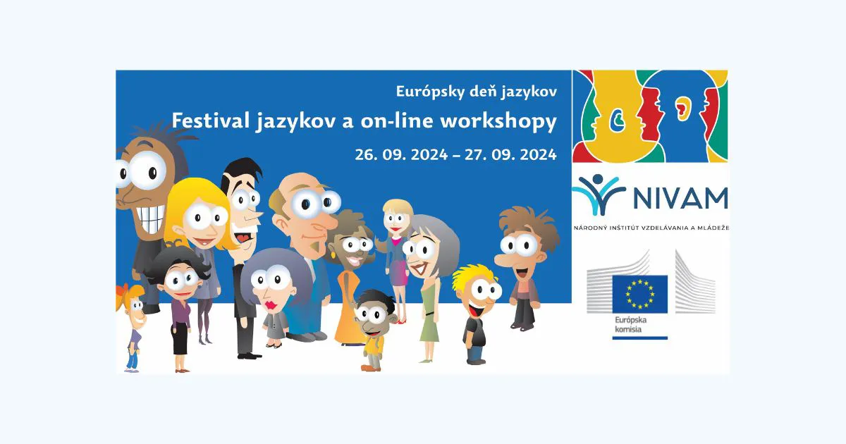 Kreslené postavičky prestavujúce Európsky deň jazykov.