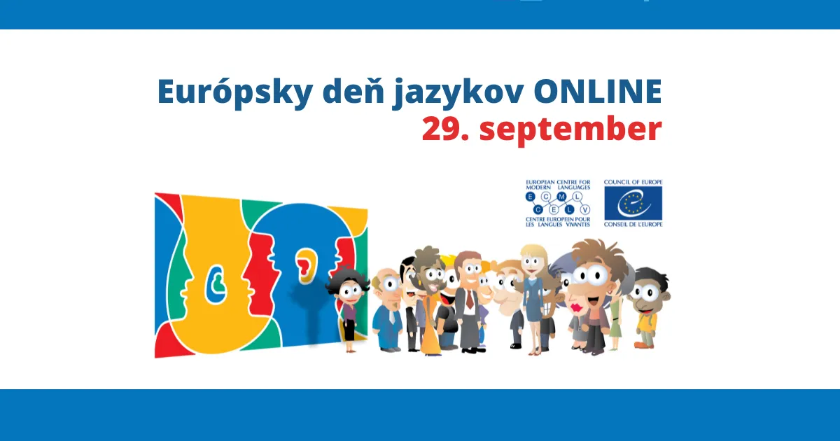 Banner na Európsky deň jazykov s grafikou.