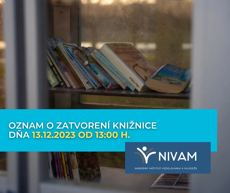 Oznam o zatvorení knižnice.