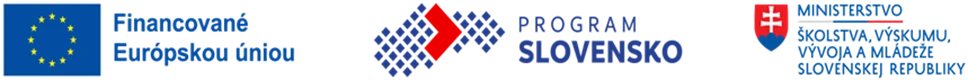 Na obrázku sú logá Financované Európskou úniou, Operačný program Slovensko, Ministerstvo školstva, výskumu, vývoja a mládeže Slovenskej republiky