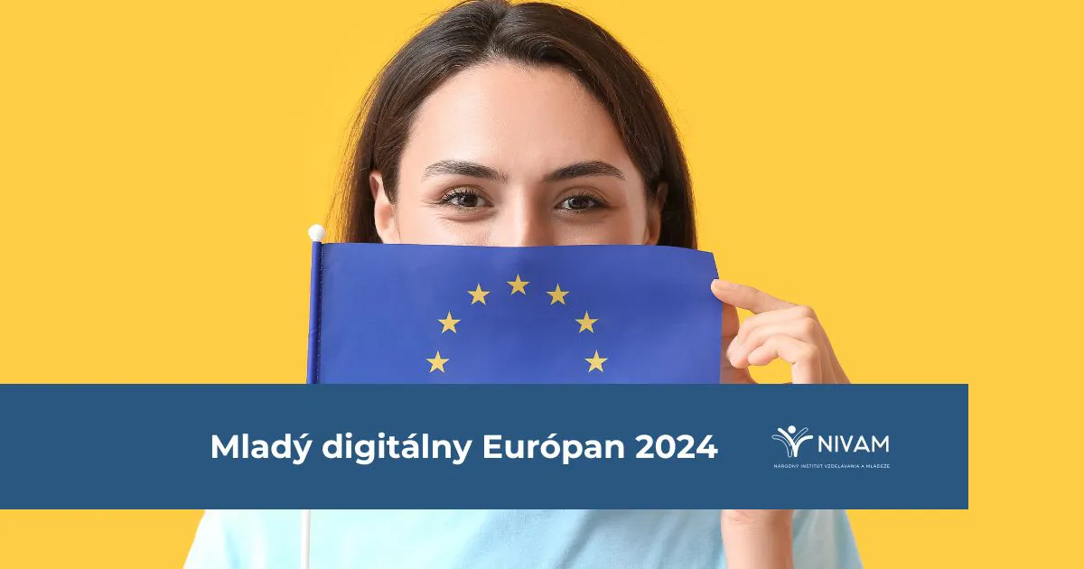 Grafika s textom Mladý digitálny Európan 2024.