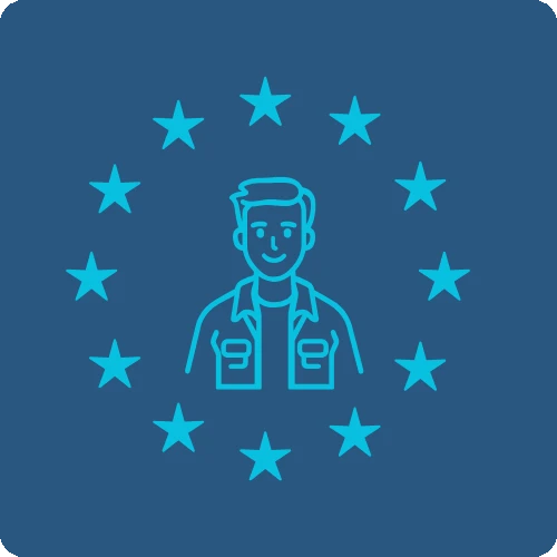 Na obrázku je ikonka Mladý Európan