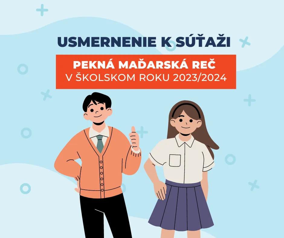 Kreslený obrázok s dvomi postavičkami k súťaži Poznaj slovenskú reč.