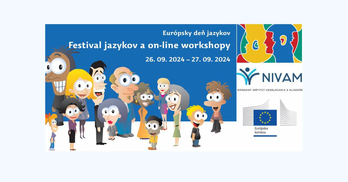 Kreslené postavičky prestavujúce Európsky deň jazykov.